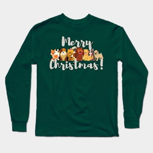 Merry Christmas with Dogs Long Sleeve T-Shirt